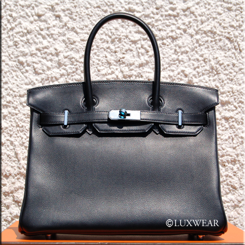 Black Evergrain & Palladium 30cm HERMES BIRKIN BAG
