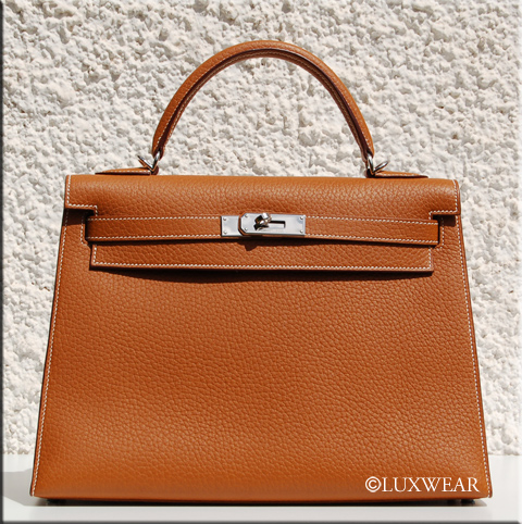 Gold Fjord & Silver 32cm HERMES Kelly BAG