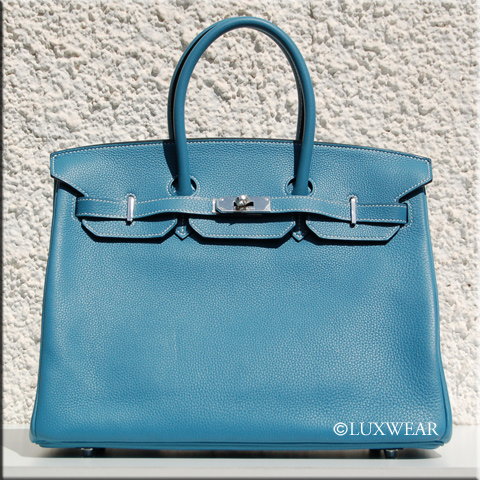 Blue Jean & Clemence Palladium 35cm HERMES BIRKIN BAG