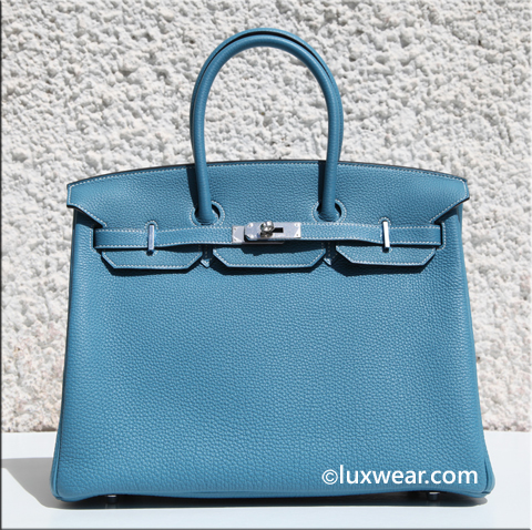Blue Jean  Togo & Palladium 35cm HERMES BIRKIN BAG