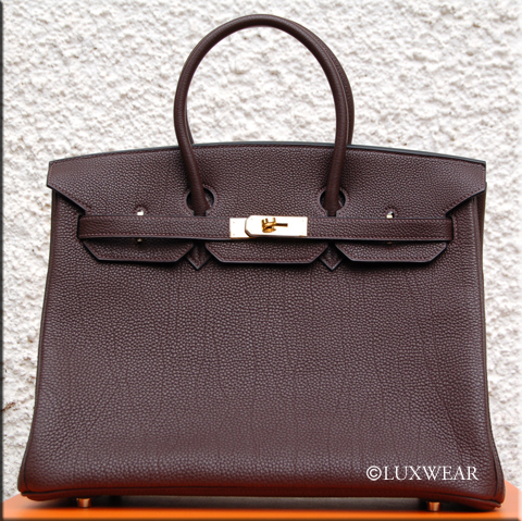 Chocolate Togo & Gold 35cm HERMES BIRKIN BAG