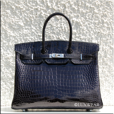 Black Crocodile & Palladium 35cm HERMES BIRKIN BAG