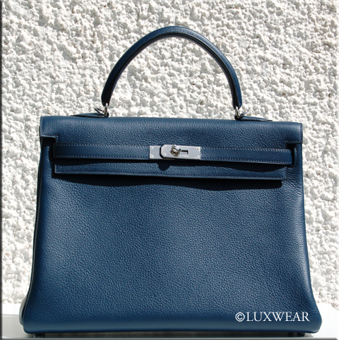 Bleu de Prusse & Palladium 35cm HERMES KELLY BAG