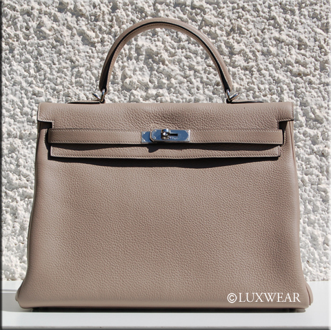 Gris Tourterelle & Palladium 35cm HERMES KELLY BAG