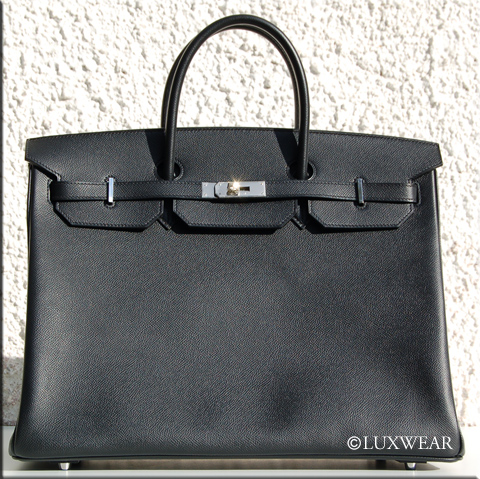Black Epsom & Silver 40cm HERMES BIRKIN BAG